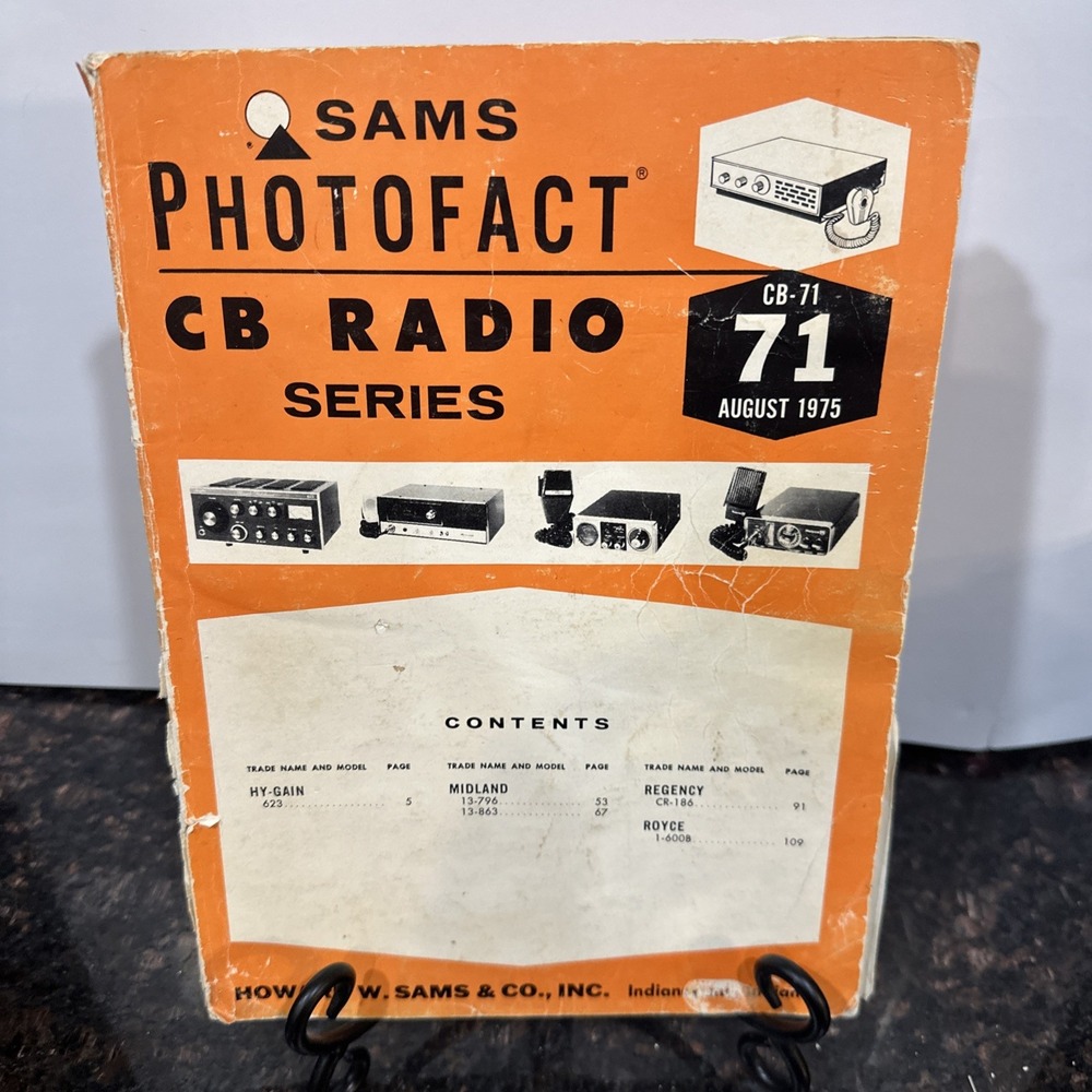 Vintage Sams Photofact CB Radio Service Manual Vol 71 August 1975 Midland Royce